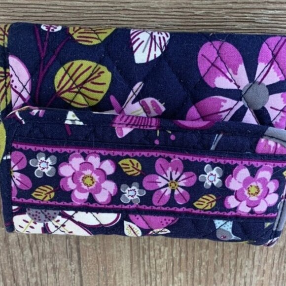 Vera Bradley Floral Nightingale Pattern Euro Wallet Trifold Wallet Designer NWOT - Picture 14 of 15